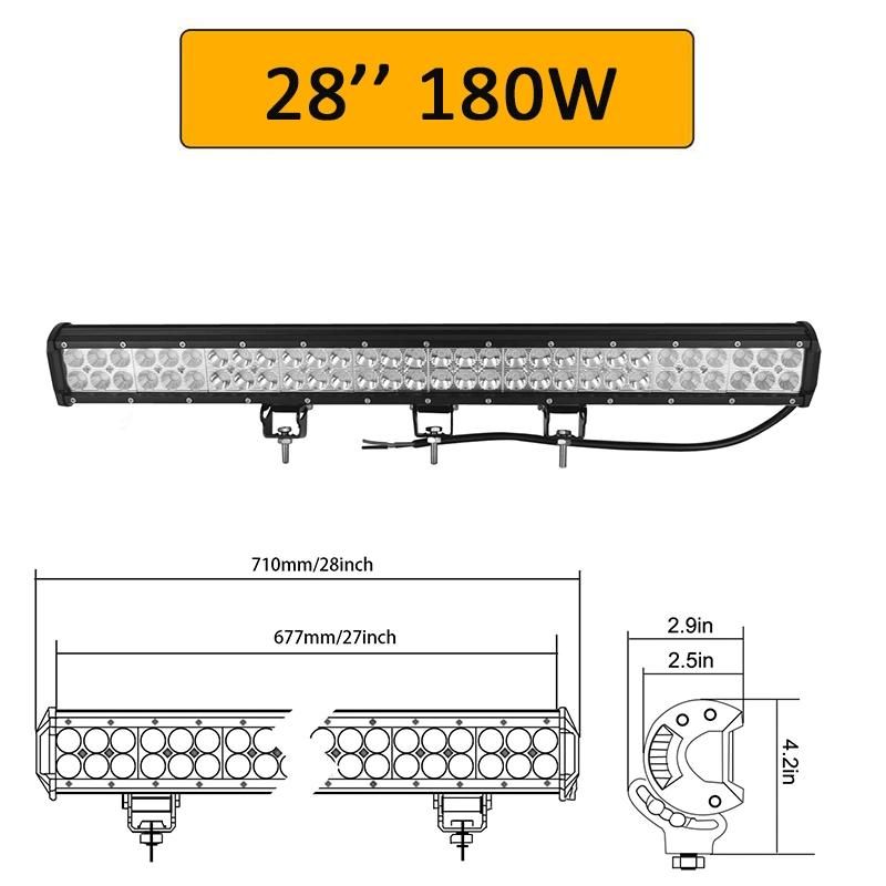 Carolyn 20′′126W LED Light Bar Truck Spare Parts Offroad LED Light Bar 22′′144W LED Work Light for Jeep Ford Car 4WD Truck SUV ATV