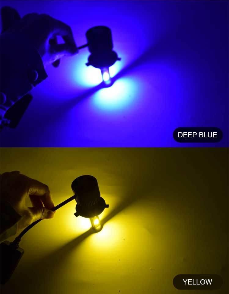 4 Color LED Headlights Flash Strobe H7 H11 9005 9006 H1 Fog Light Motorcycle Yellow White Blue Pink LED Headlights Bulb