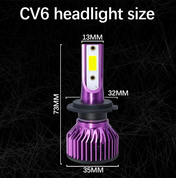 Carolyn V6 LED Auto Headlight H4 H7 H11 12V 6000K Car Light Bulbs 9005 9006 H13 Laser Light for off Road Car Truck