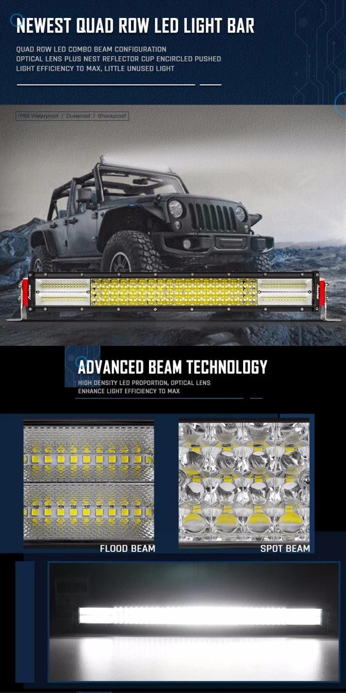 Newest 8d 12D 4 Rows 22" 32" 42" 50" 52" Waterproof 12V 4X4 Car Offroad CREE LED Light Bar