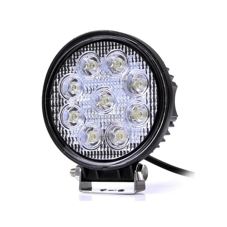 27W Round Work Light 4X4 Truck SUV UTV ATV Offroad 12V 24V E27 LED Spotlights for Car Offroad Work Light Flood Lamp Tractor