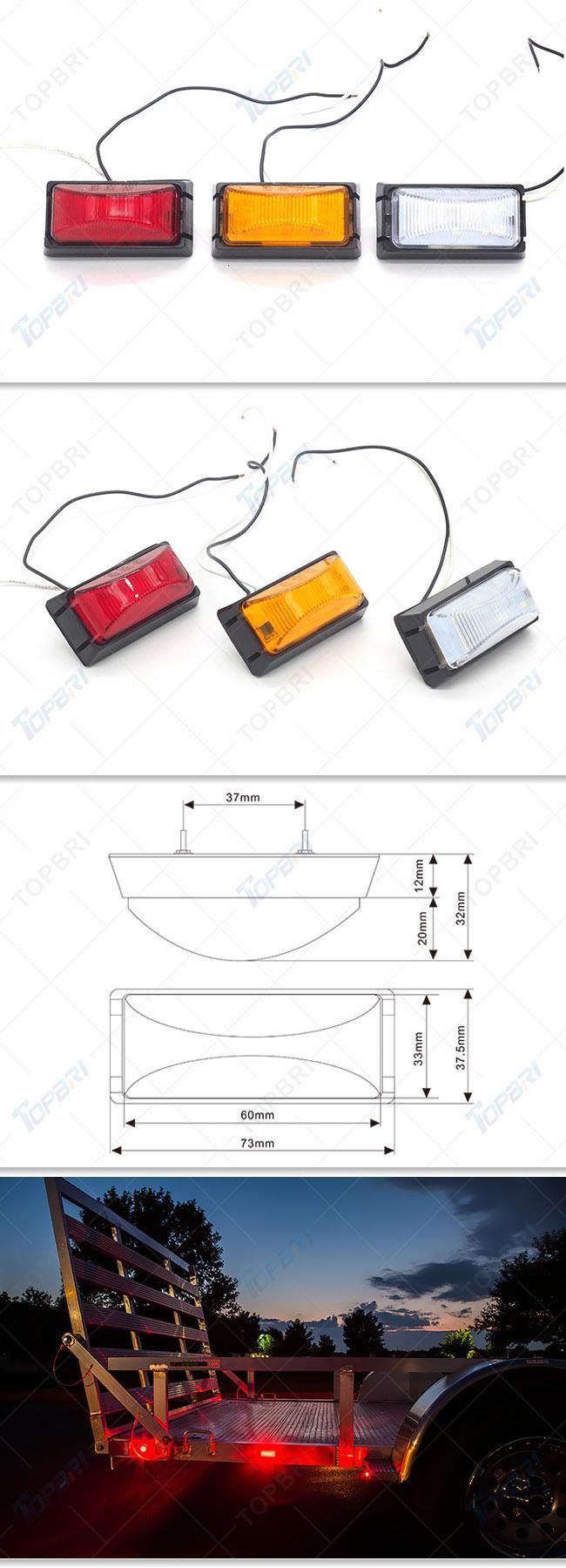 Side Marker Lights 12V LED Red Turn Signal Warning Lights