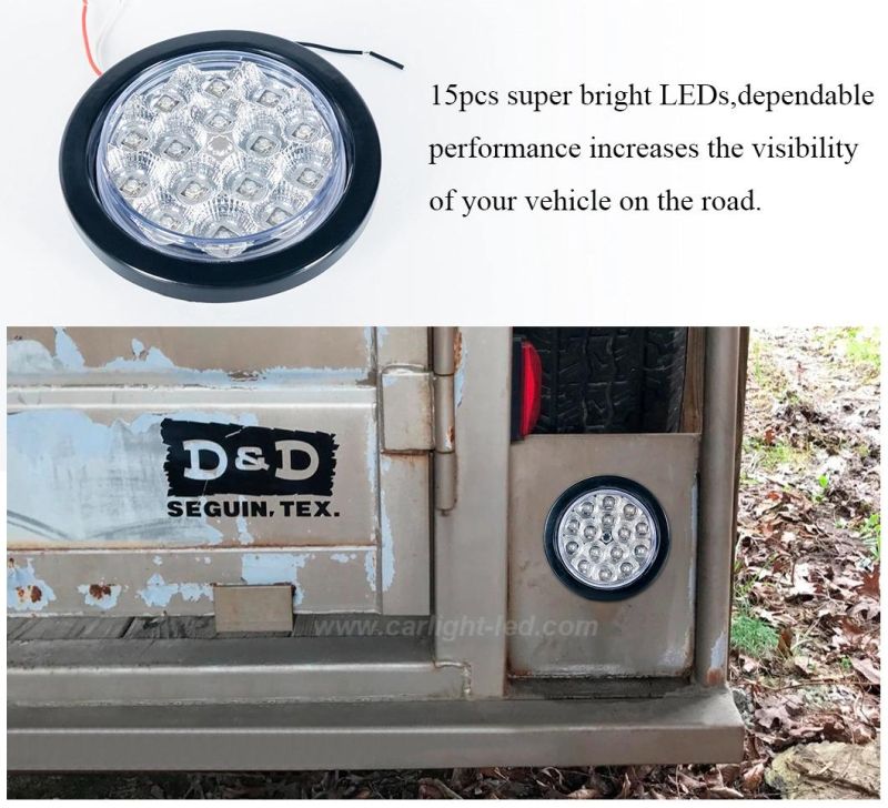 4 Inch Round LED Stop Turn Back-up Trailer Tail Lights