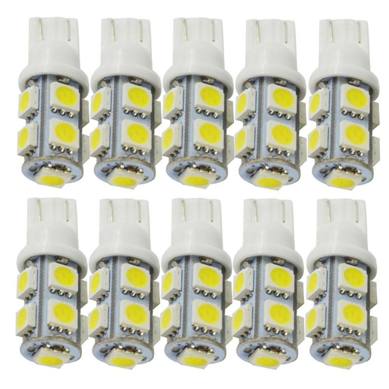 10PCS T10 9SMD 5050 Canbus 9 SMD DC 12V Error Free 9LED 194 168 192 W5w Car LED Light Interior Bulbs Wedge Lamp White for Toyota