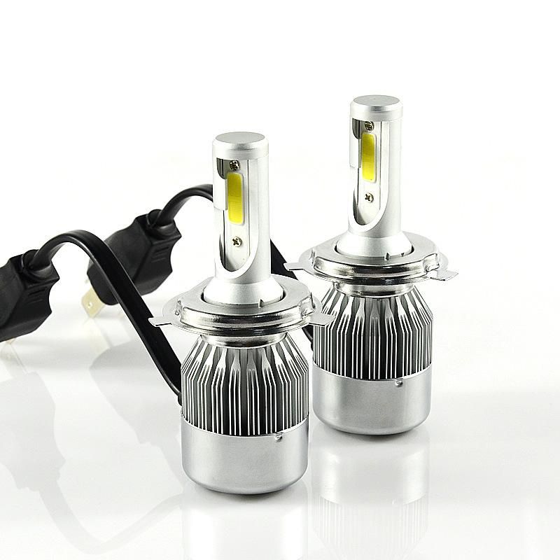 H1 H3 H4 H7 H11 H13 H27 Hb3 9004 9007 LED COB Car Headlight Lamp 72W 6000K 7600lm Automobile Headlamp Light 12V 24V C6