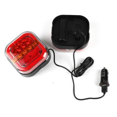 12-24V Magnetic Wireless LED Trailer Tail Lights Kit with 7 Pin Plug Waterproof Magnetic Track Light for Truck Lorry Van RV