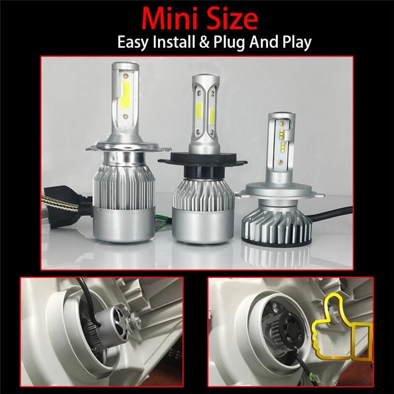 Powerful H4 H7 LED Car Headlight Bulb 12000lm 6500K Running Auto Fog Head Lamp Headlight