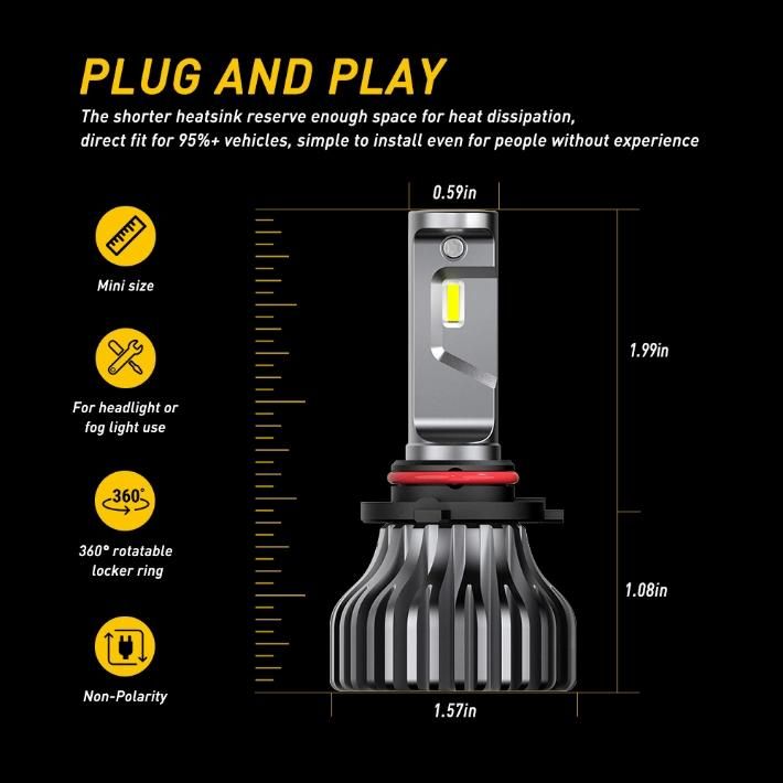 X3 X5 LED Light Bulb H4 H7 H11 9005 50W 6000K