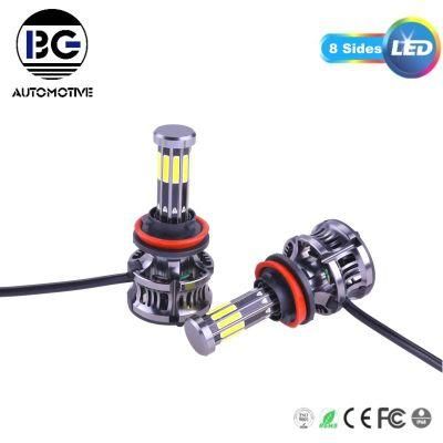 8 Sides LED Headlight 60W H4 H8 H9 H11 9005 COB Chips LED Car Headlight Bulb Kit