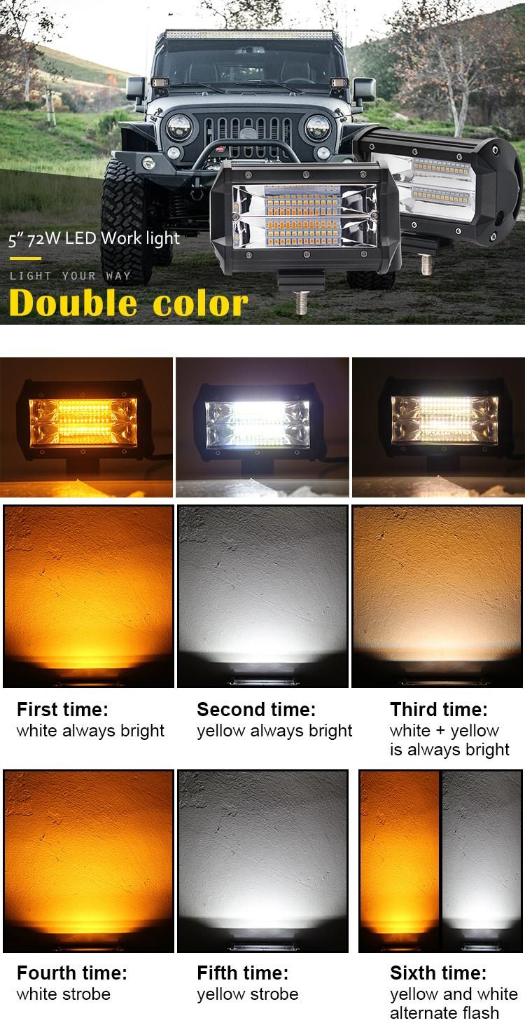 Mini Bar Lights Strobe 72W 5inch off Road Wholesale LED Light Bar