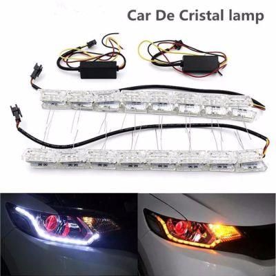 12V RGB LED Crystal Flexible DRL Daytime Running Light with Phone Control