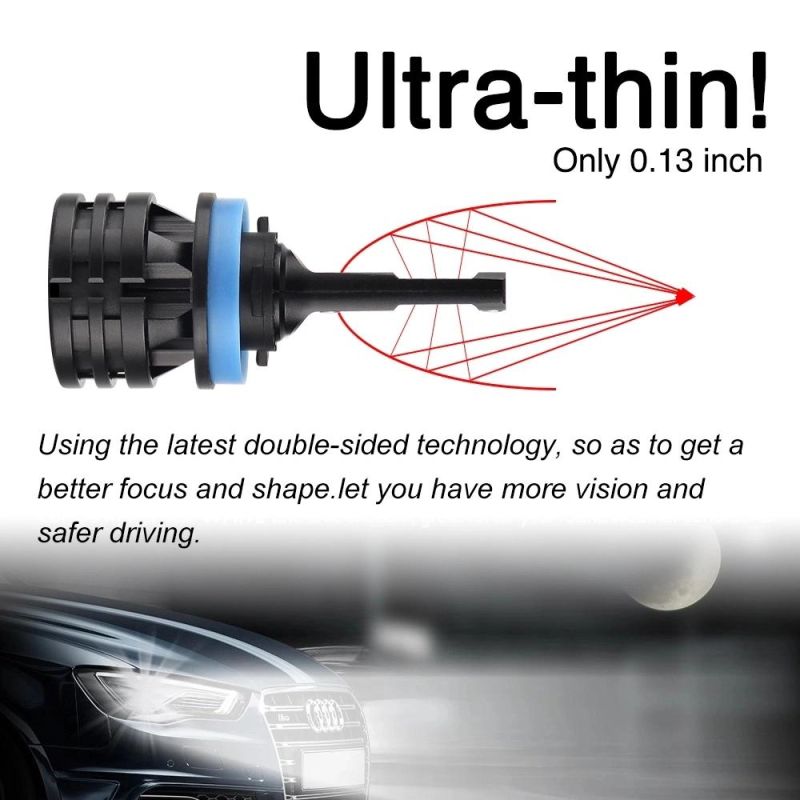 Mini Size M2 Car LED Headlight H7 H11 H8 9005 9006 9004 9007 H13 H4 Hi Lo 55W 16000lm Car LED DRL Fog Headlamps Bulbs