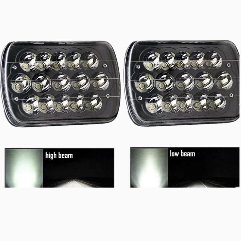 Hot Selling DRL High Low Beam 12V 24V Rectangular Square 45W 4X6 7inch 5inch 5" 7" LED Headlight for Truck SUV