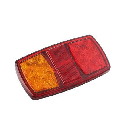 E-MARK 10-30V UV PC Lens Rectangle Submersible Boat Marine Trailer Indicator Turn Reflector LED Taillight