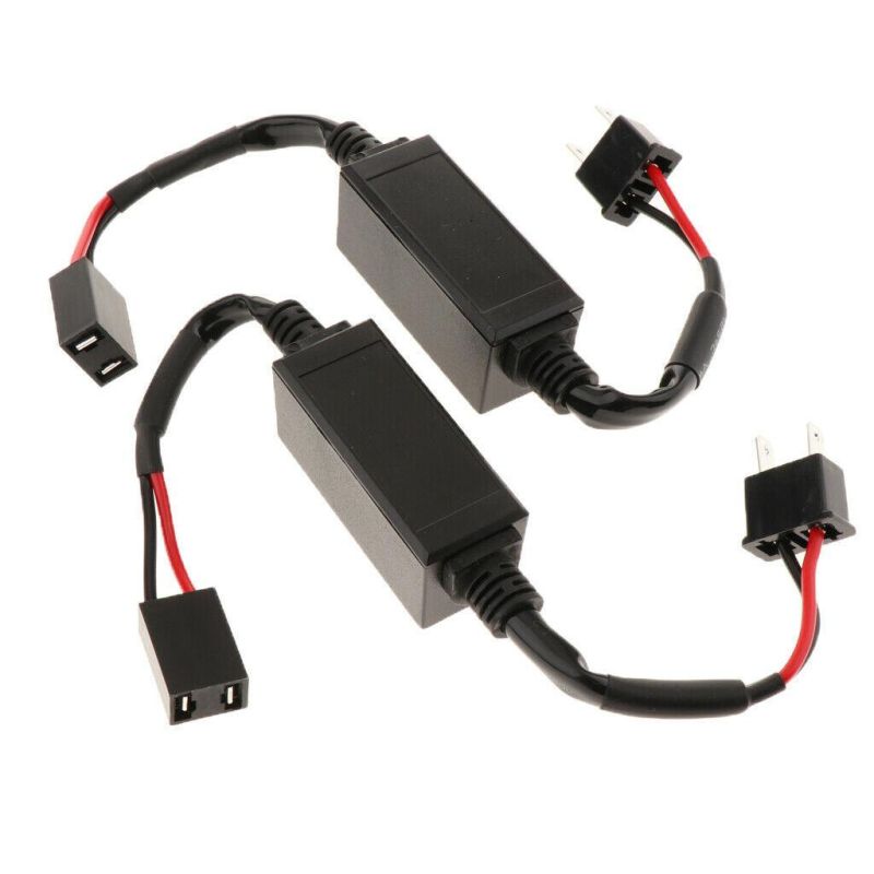 Haosj 2PCS LED Headlight H7 Error Anti Flicker Resistor Light Decoder H11 LED Car Bulbs Decoder Warning Canceller