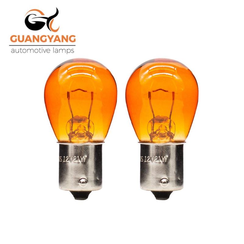 Car Halogen Bulbs S25 Ba15s 12V 21W Amber