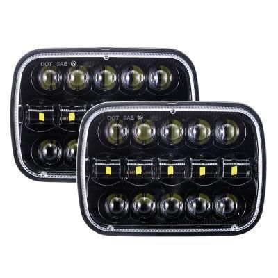 45W 7X6 LED Sealed Beam Headlamp with High Low Beam for Jeep Wrangler Yj Cj 5X7 Inch LED Headlight