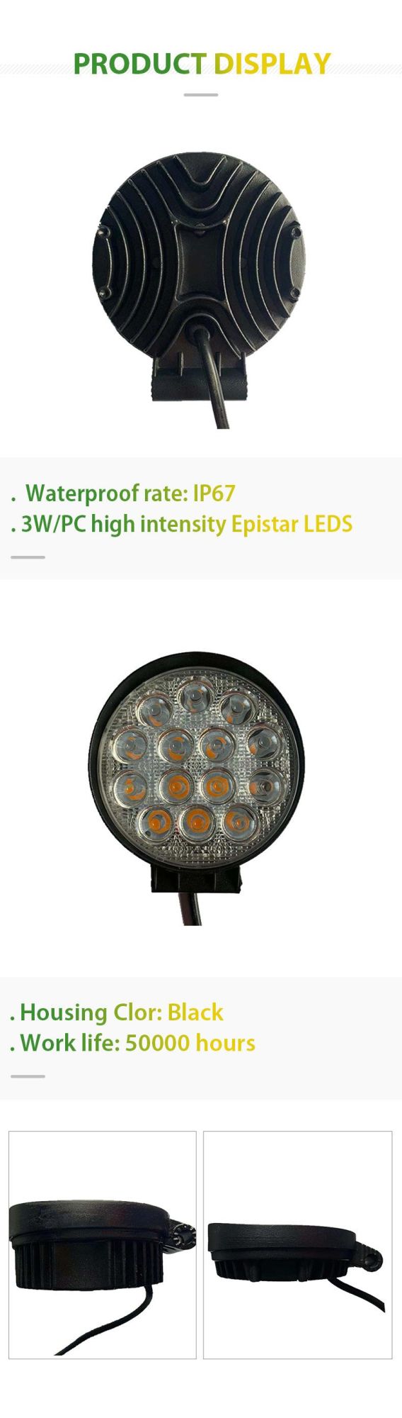 Europe Super Bright Hot Sale 42W 14LEDs LED Driving Light for Truck Offroad Spot Lights