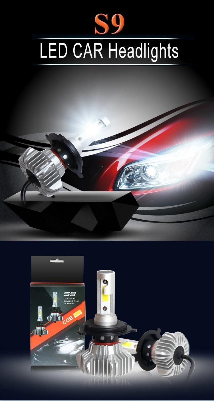 S9 16000lm Super Bright Fanless Auto Car Lights LED Headlight Bulbs 360 Light H4 H7 Car H4 LED Headlight