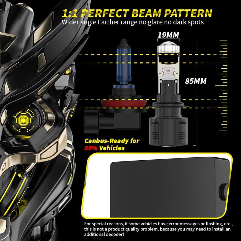 Dxz Projector Mini Lens Auto Rhd LHD H4 LED Headlight Bulb Kit Conversion Kit High/Low Beam 6500K Super Bright Car Light