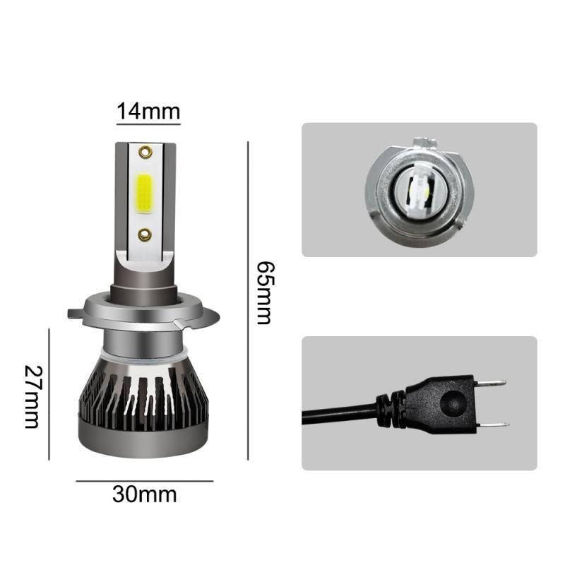 LED COB Car Headlight Bulbs H7 H4 90W 12000lm White High Power 6000K Auto Mini Headlamp Fog Light