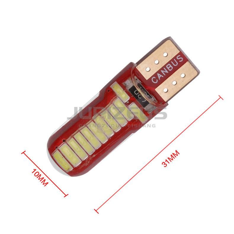 Economic Super Bright (576lm) T10 Silicone Canbus LED Light Bulb with Multi-Color for Reading Lightmap Light