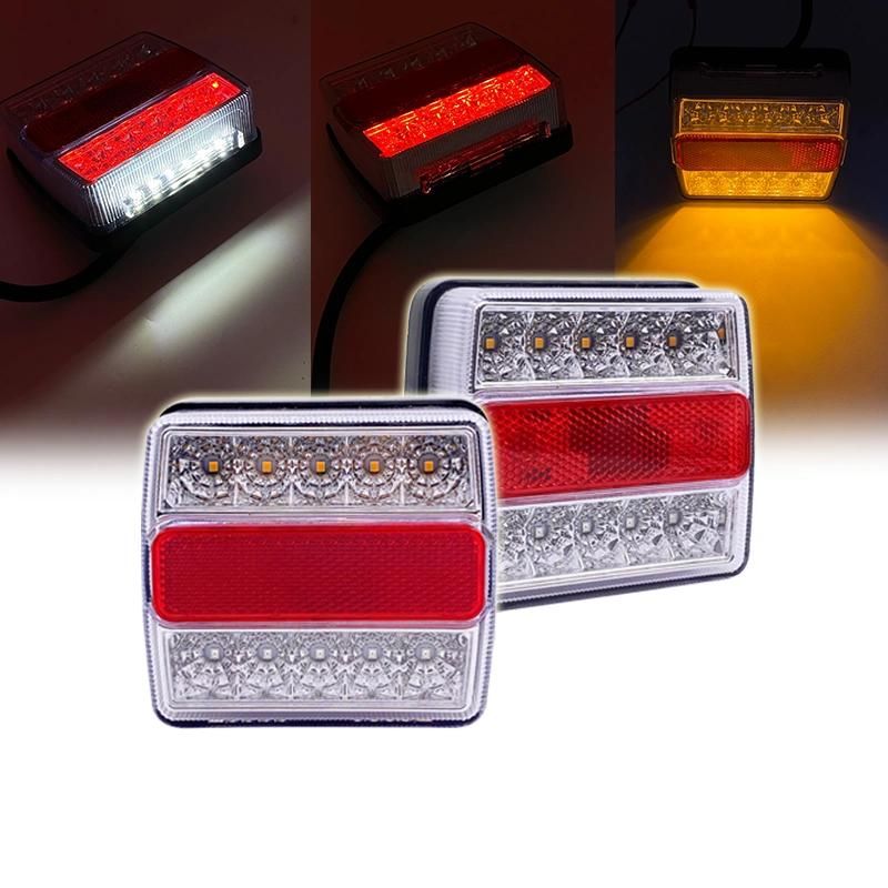 10LED Square Crystal Lamp Truck Tail Lamp Sequential Turn Light