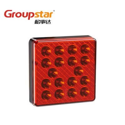 Good Supplier E4 10-30V Square Red LED Fog Lights for Truck Trailer Car Accessories