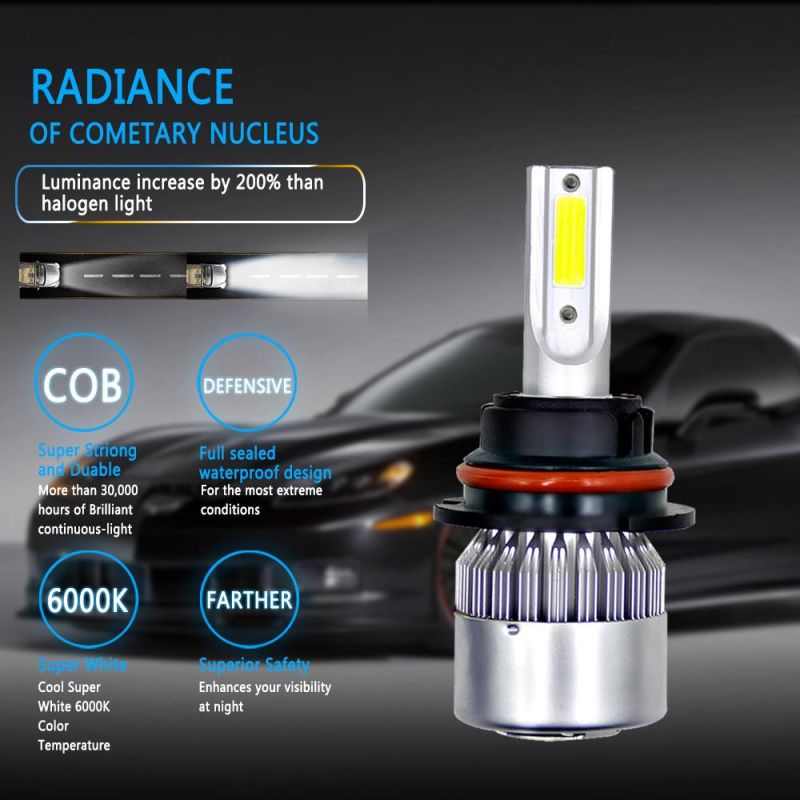 Wholesale Car Light Cheap 9007 Hb5 C6 LED Auto Headlight Kit Two Sides 72W 8000lm