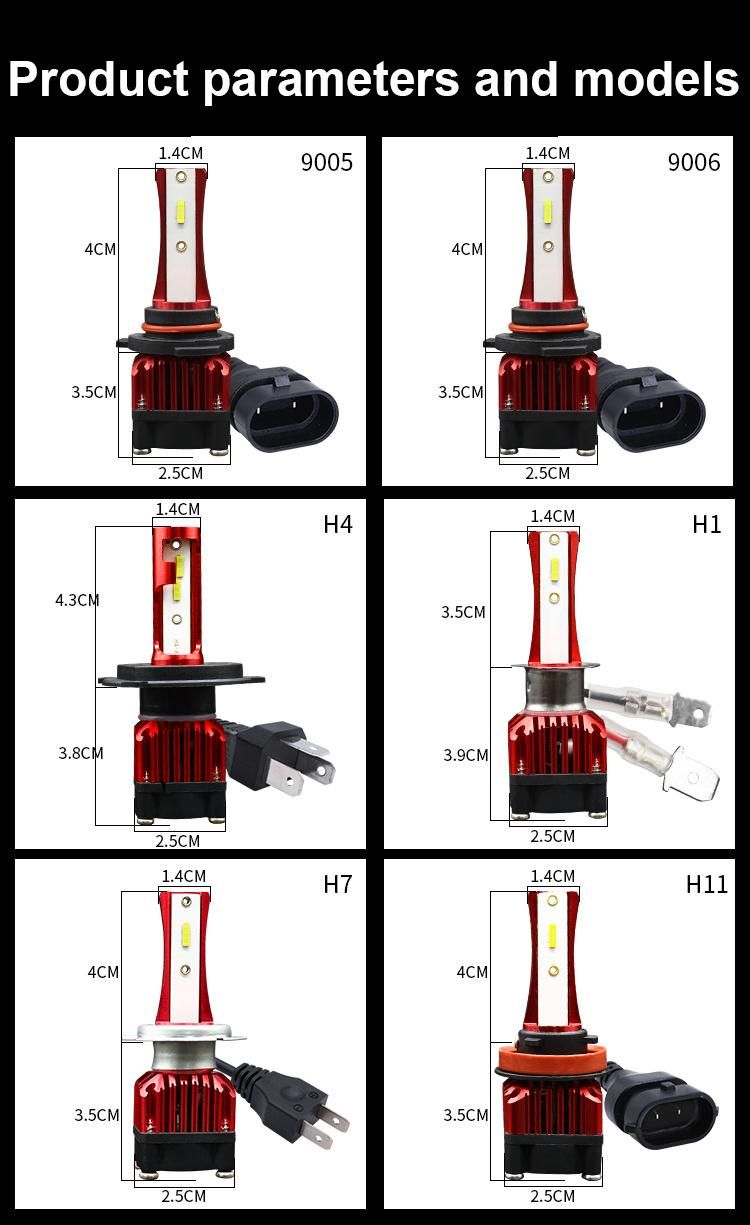 High-Power Car Headlight K6 75W 12000lm 3000/6000K 9-32V H7 H4 9005 9006 H13 High Beam Low Beam LED Car Haedlights waterproof Bulbs