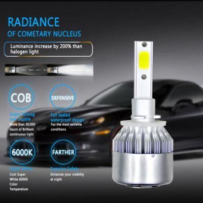 2PCS C6 LED Car Headlight 72W 7200lm COB Car Headlight Bulb H1 H3 H4 H7 H11 H13 880 9004 9005 9006 9007 Car Modeling Lig