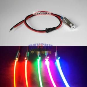 DIY Car Light 1PCS 12V 2W LED Optic Fiber Light Illuminator + 1m *Dia 2mm/3mm/5mm/6mm/8mm/10mm Side-Glow Fiber Kit