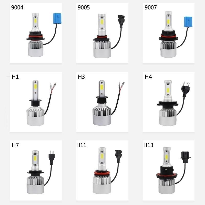 S2 72W 12V 8000lm H1 H3 H7 H11 9005 9006 5202 880 H4 9004 9007 H13 COB Csp LED Headlight 6500K Hi-Lo Beam Car LED Headlights Bulb Head Lamp Fog Light