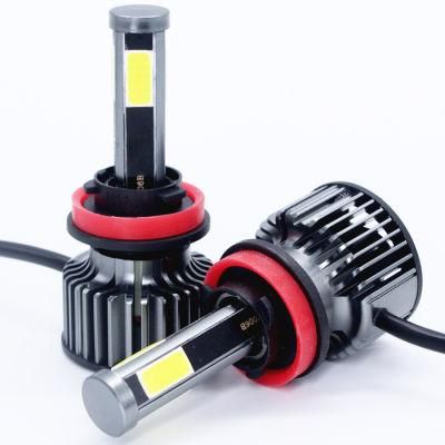 4 Sides LED Light H8 H9 H11 Headlight Bulbs for 12V Automobiles