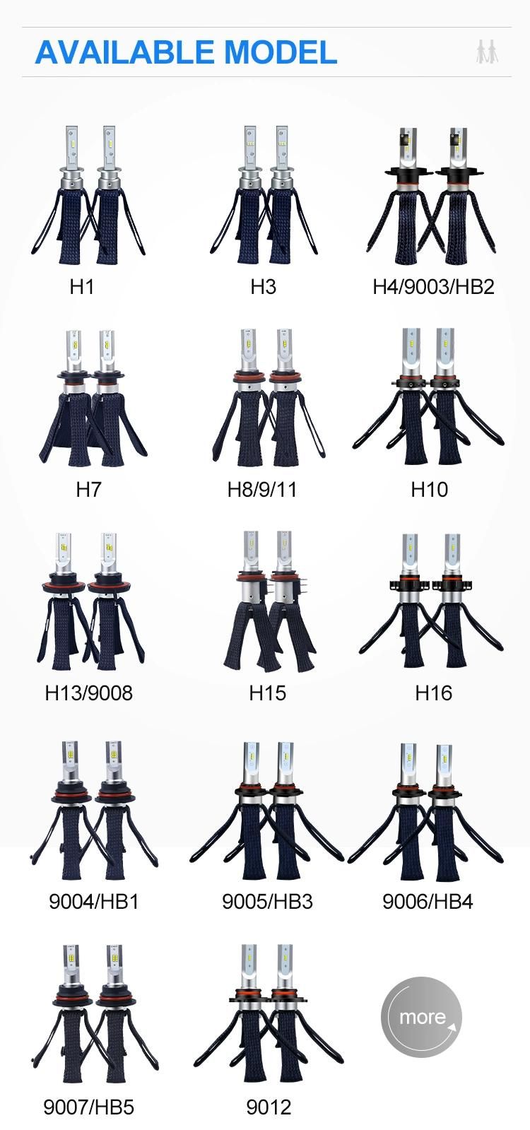 Aurora LED Bar Auto Lamps Copper Heat Dissipation H11 H7 9005 Car LED Headlight