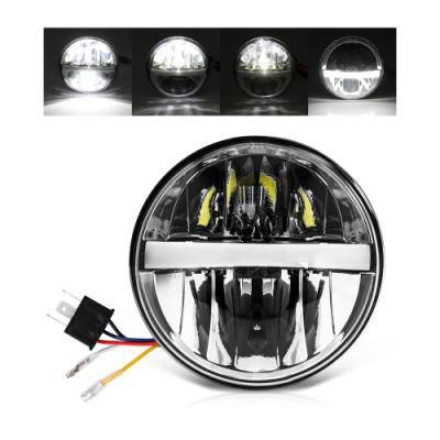 Manufacturer High Power Lumen DRL Angel Eye Round 5.75 Inch Motorcycle LED Headlight