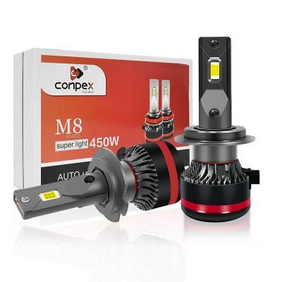 Conpex M8 50W 4500lm Super Bright 9005 9006 Canbus Car LED Headlights China Supplier LED Headlight Bulb