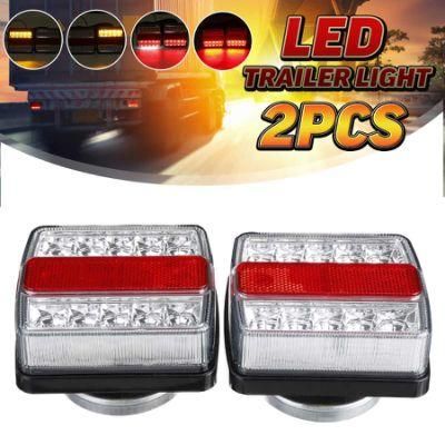 2PCS 12V 5 Functions 16 LED Magnetic LED Trailer Towing Lightboard Light Rear Tail Board Lamp Powerful Magnet Easy Fit