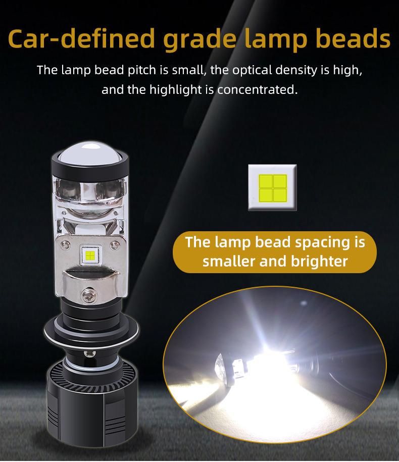 H7/H4 A8 LED Motorcycle/Car Headlight Mini Lens Projector 3000K 6000K 7200lm Super Turbo LED Bulb 72W Hi/Low Auto Ice Light