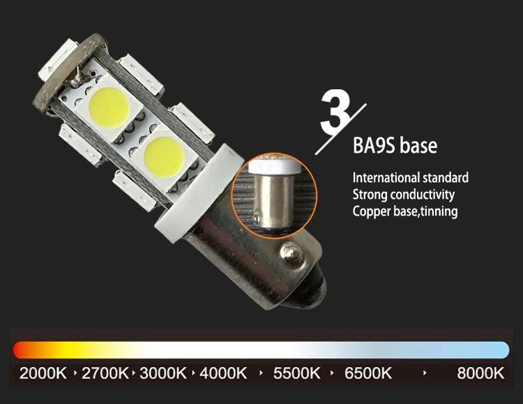 1.5W 5050 SMD Ba9s Car LED Bulb Replacement Halogen Light