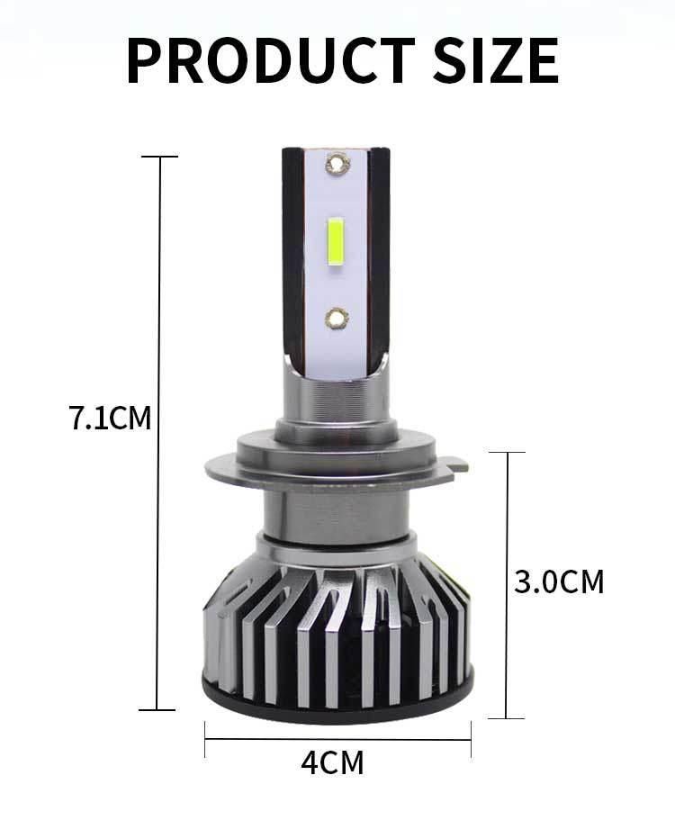 F2 2 Csp Chip H7 LED 8000lm Mini Car Headlight Bulbs Auto Lamp H1 H4 LED H11 H8 Hb3 9005 Hb4 Car Fog Bulb 6000K 12V 24V