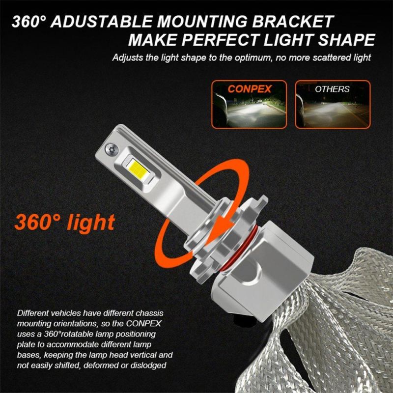 Us Csp Chips LED Headlight Bulbs 9005 6000K with Copper Belts Cooling Fanless Plug Headlight for Auto Light Head Lamp P10