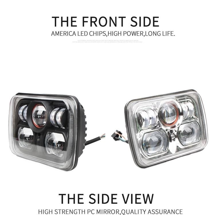 Hot Light 54W LED Angel Light Head Light 7 Inch 5X7 Car LED Headlight 7" Square High Beam Low Beam