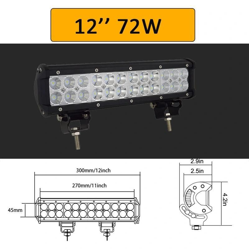 12′′ 22′′ 20inch 12V 24V Offroad LED Light Bar Spot Flood Combo 20′′ 126W LED Work Light for Jeep Car 4WD Truck SUV ATV