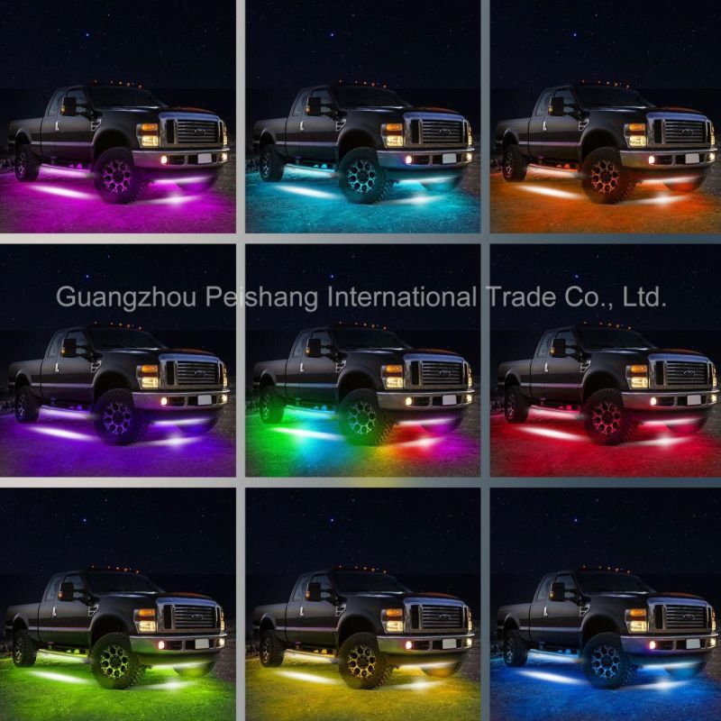 154cm+64cm Amazon Bestsell Flowing Chasing Color RGB Car Underglow Light Kit Neon Light Car LED Strip Lights