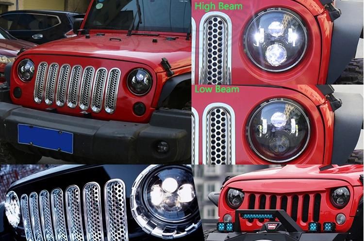 7" LED Headlamp for Jeep Wrangler Jk Tj Land Rover Harley 60W High Low Beam LED H4 Jeep LED Headlight