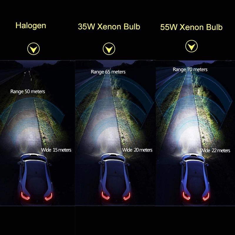 Xenon Kit Ballast + Bulb 55W 10000lm H1 H3 H7 H8 H9 H11 9005 9006 9012 D2h D2s 12V Car Light Headlight Fog Lamp