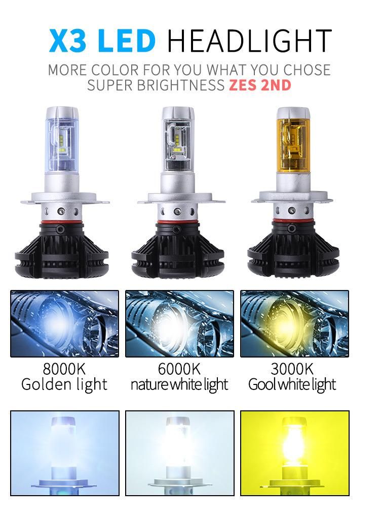 X3 6000lm H1 H16j 5202 Car LED Headlights for Car