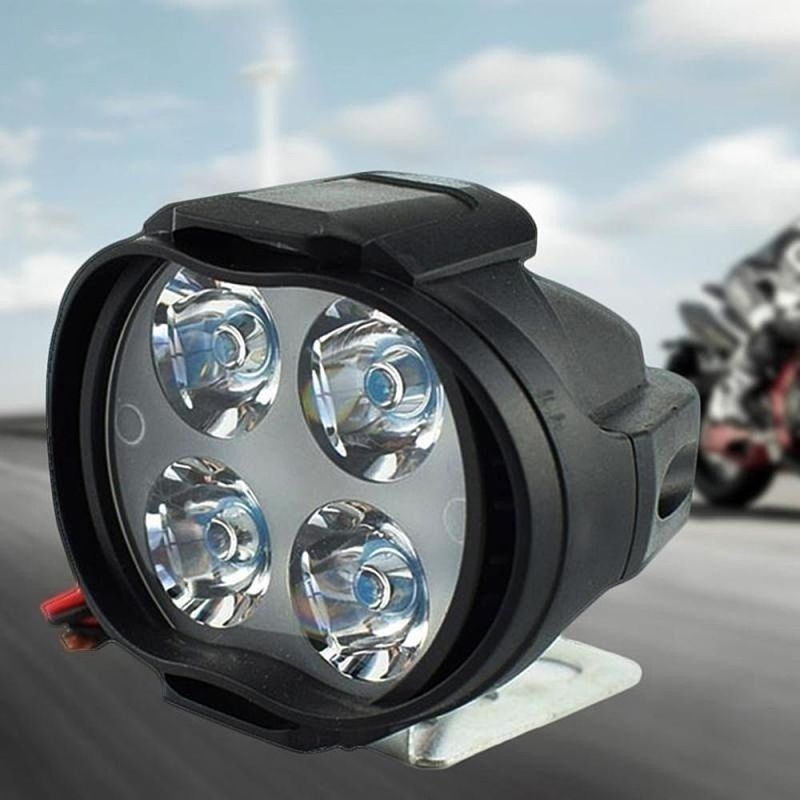 6 LED Motorcycle Light Headlight Assembly 10W 1000lm+Switch Universal Scooter Fog Spotlight 6000K White Car DRL Lamp E-Bike