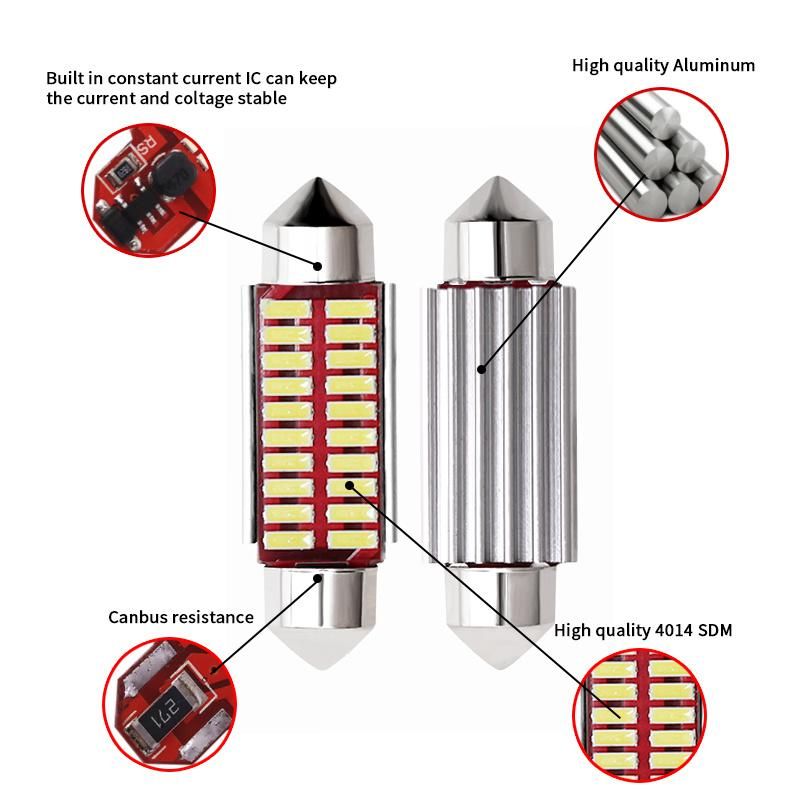 Indoor LED Light 31mm 12 Chips LEDs for Cars